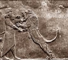 Darius stabbling lion